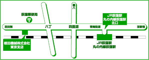 東京支店アクセスマップ::植田機械株式会社-工作機械・ソフトの総合コーディネート商社